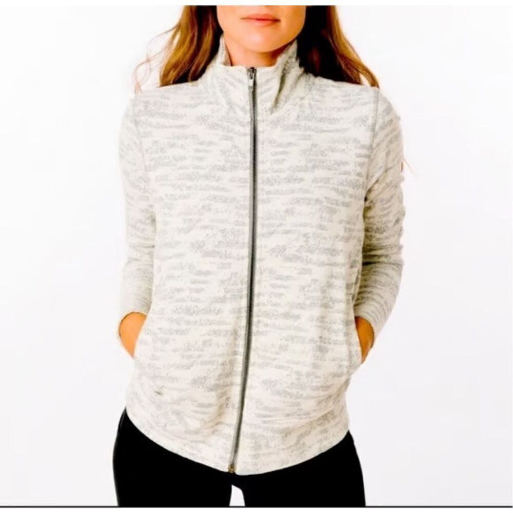 Zyia Active Athleisure cream combo workout cozy L jacket